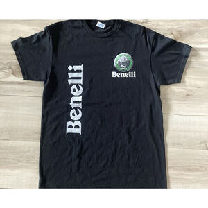 Benelli Cars Logo T-Shirt Size S/M 100 Percent Cotton Black NWOT